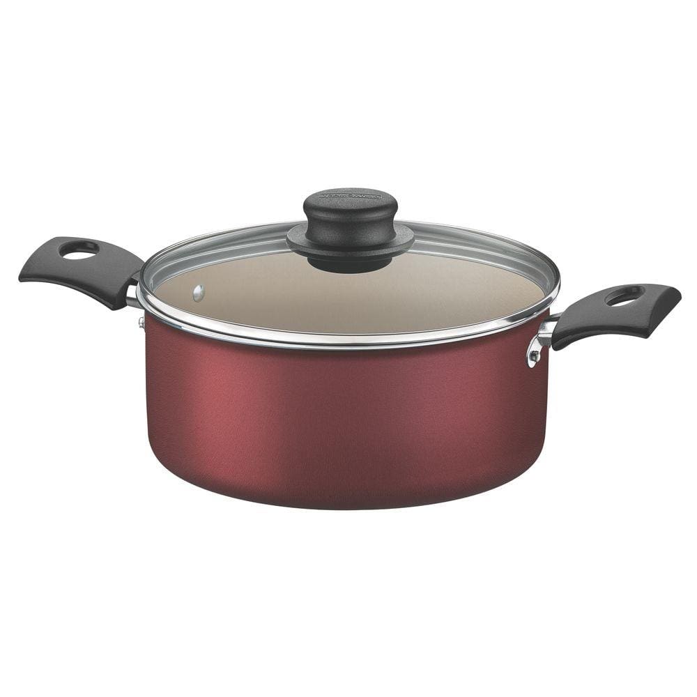 Caçarola Tramontina Turim De Aluminio Com Revest Int De Antiaderente 20 Cm 2,8 Litros Com Tampa De Vidro Vermelho 20261720