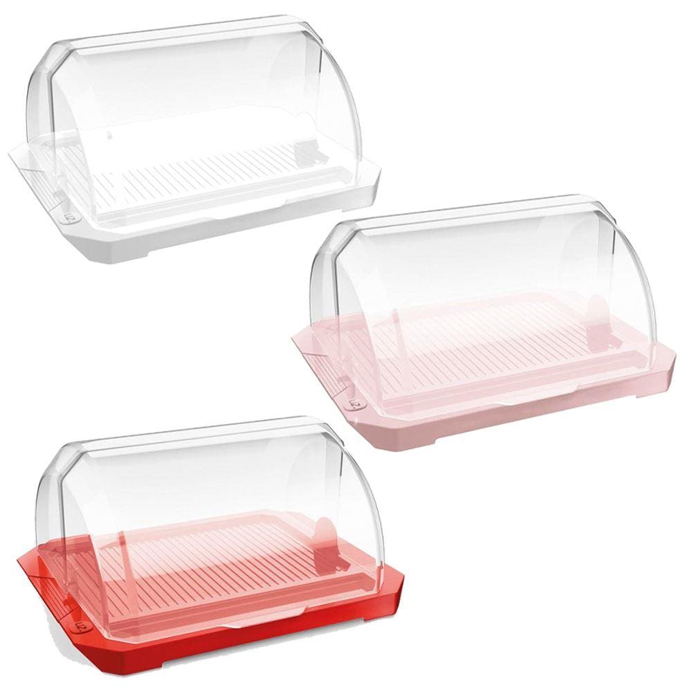 Porta Pão Premium Acrílico Com Tampa Transparente Cores UZ