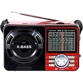 Radio Caixa De Som Portátil 8W Retro D-F10 Grasep Vermelho