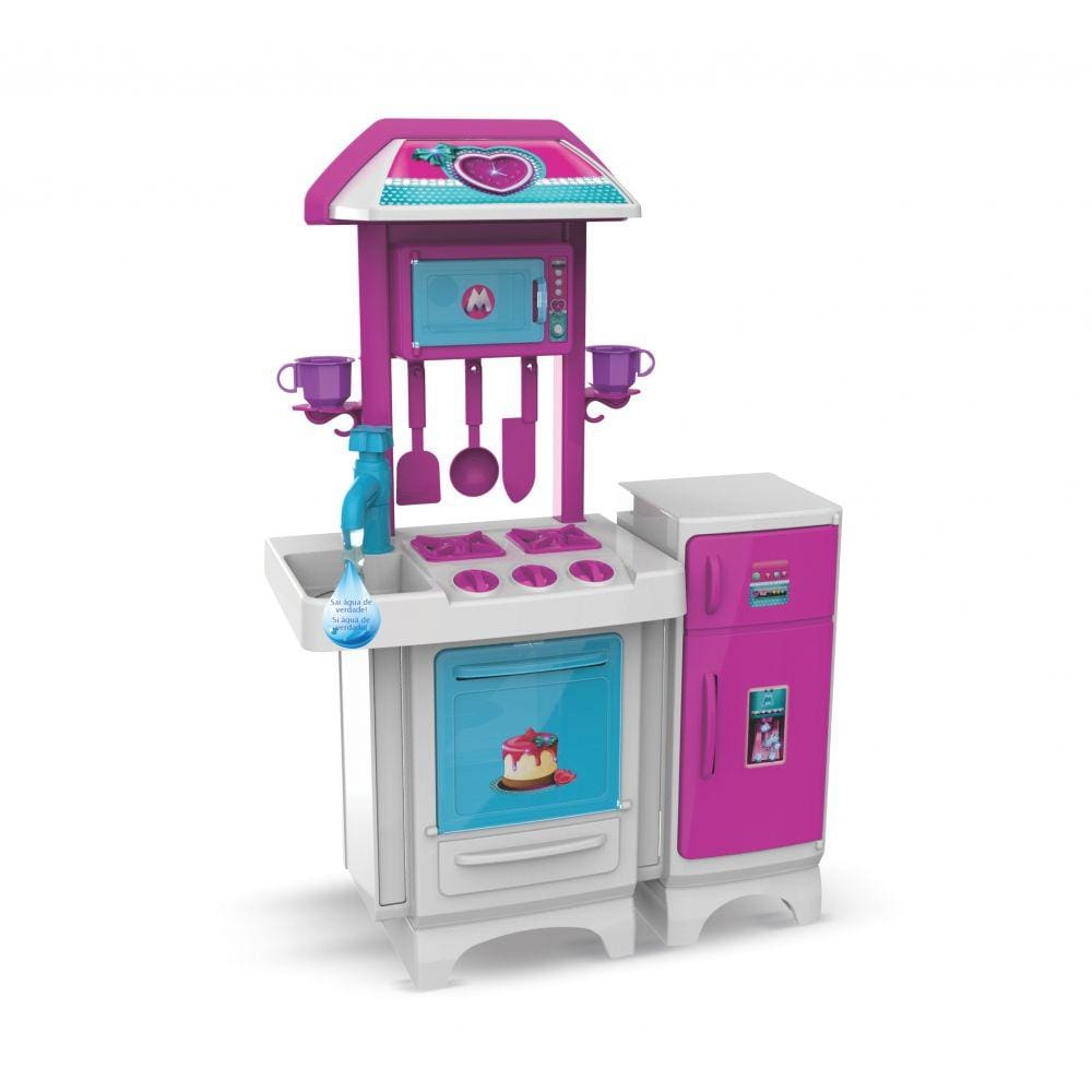 Brinquedo Cozinha Infantil Completa Sai Água De Verdade-Magic Toys Presente Menina