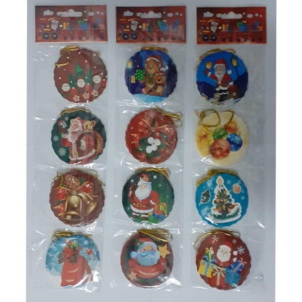 Kit Mini Cartão de Natal Presente Estampas Variadas 24 Unid