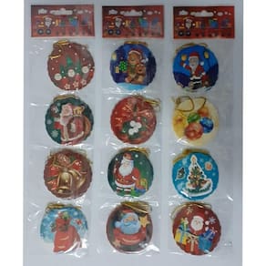 Kit Mini Cartão de Natal Presente Estampas Variadas 24 Unid