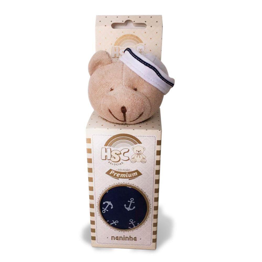 Naninha Hsc Plush Algodão Urso Boina  (Marinheiro)