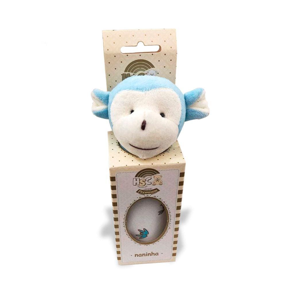 Naninha Hsc Plush Algodão Macaco Azul Claro