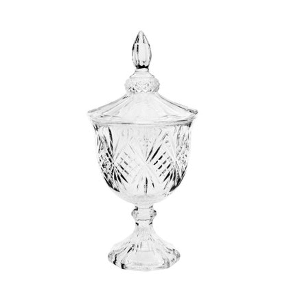 Potiche Decorativo de Cristal com Pé Dublin 24cm 7534 Lyor