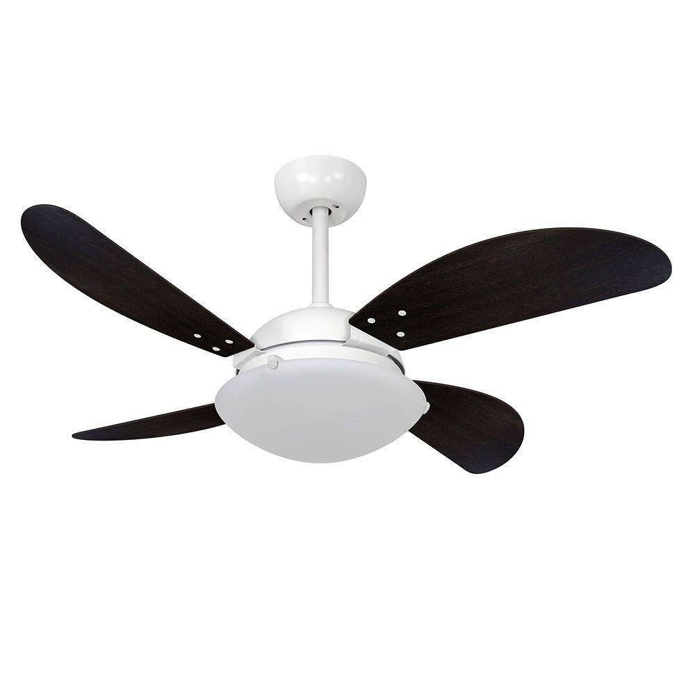 Ventilador Teto Volare Branco Vd300 Fly 4Pás Tabaco - 127V