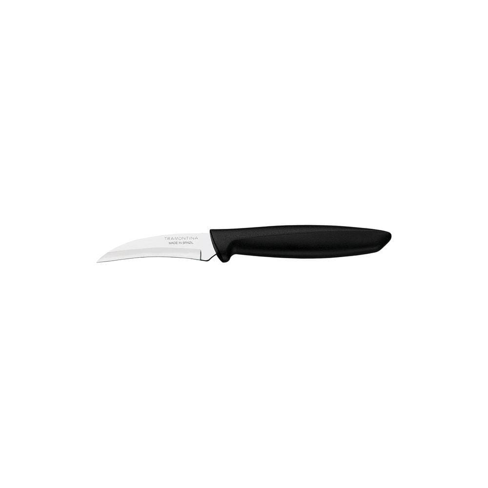 FACA PARA TORNEAR TRAMONTINA PLENUS COM LÂMINA EM AÇO INOX E CABO DE POLIPROPILENO PRETO 3” 23419103