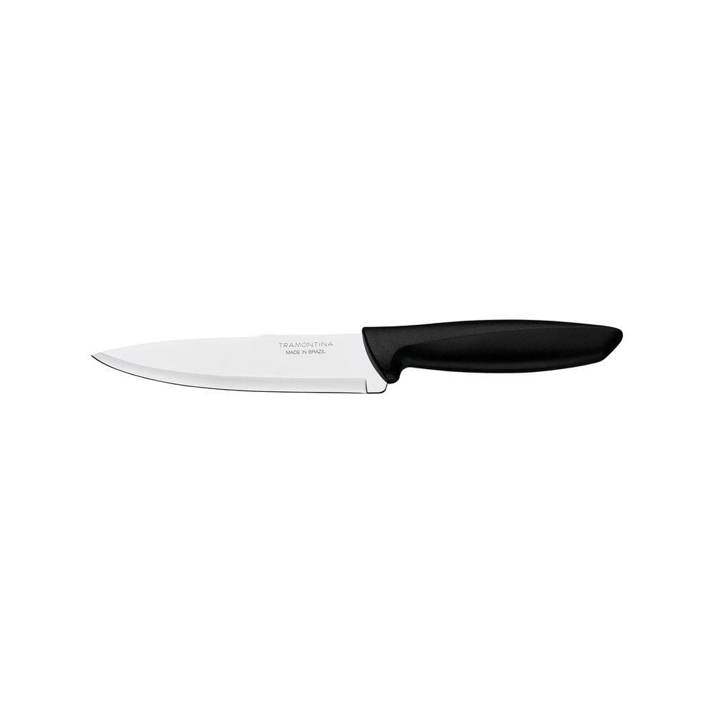 FACA CHEF TRAMONTINA PLENUS COM LÂMINA EM AÇO INOX E CABO DE POLIPROPILENO PRETO 6” 23426106