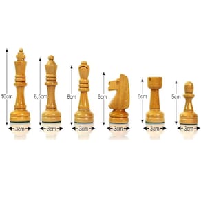 Peças De Xadrez Rei 10cm Chumbadas Madeira Oficial Artesanal