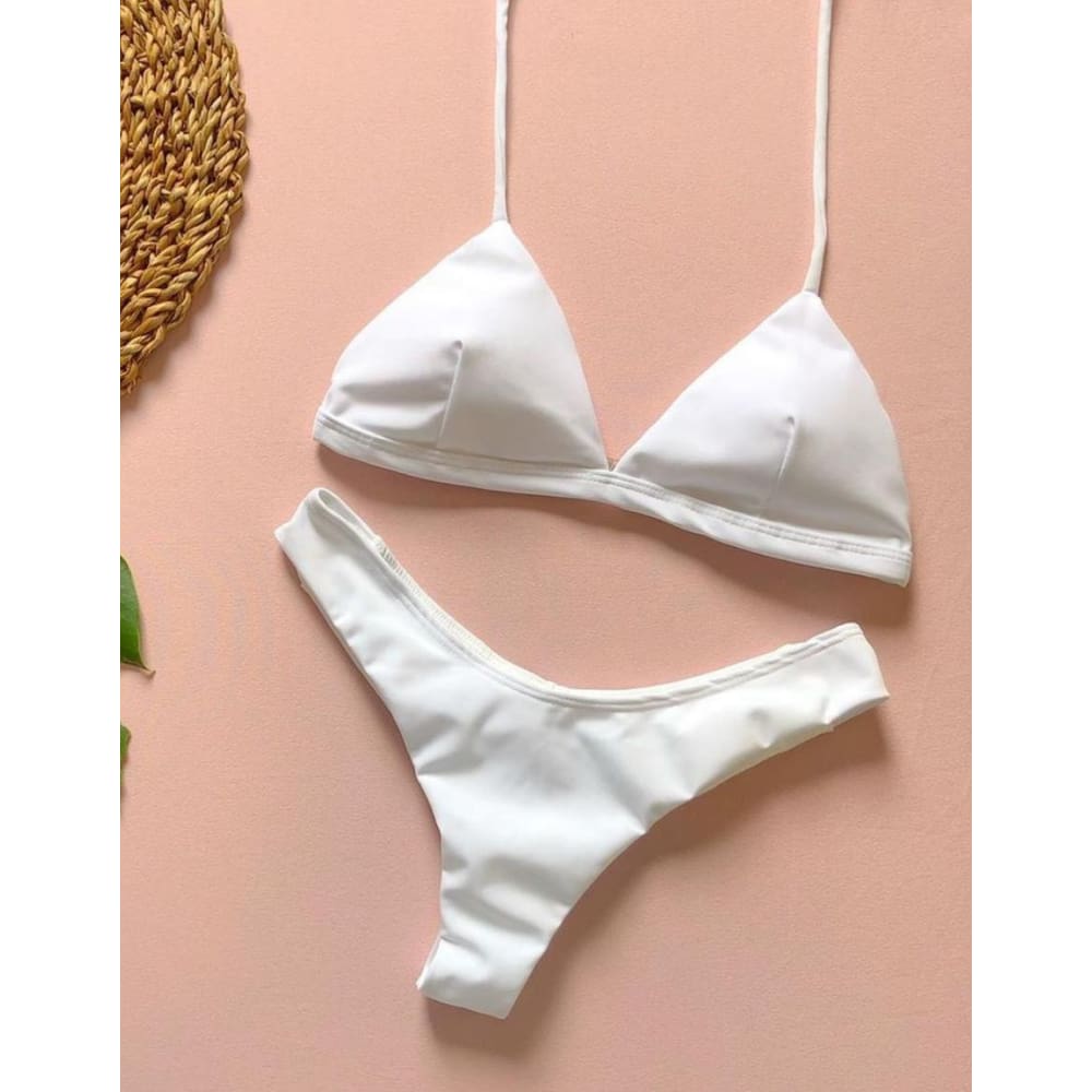 Biquini Aviador Liso White