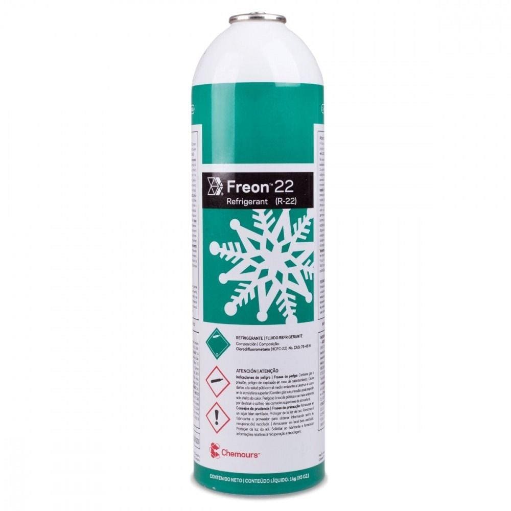 Fluído Gás Refrigerante Chemours R22 1kg ONU1018