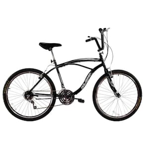 Bicicleta Masculina Aro 26 com 18 marchas Beach Preto