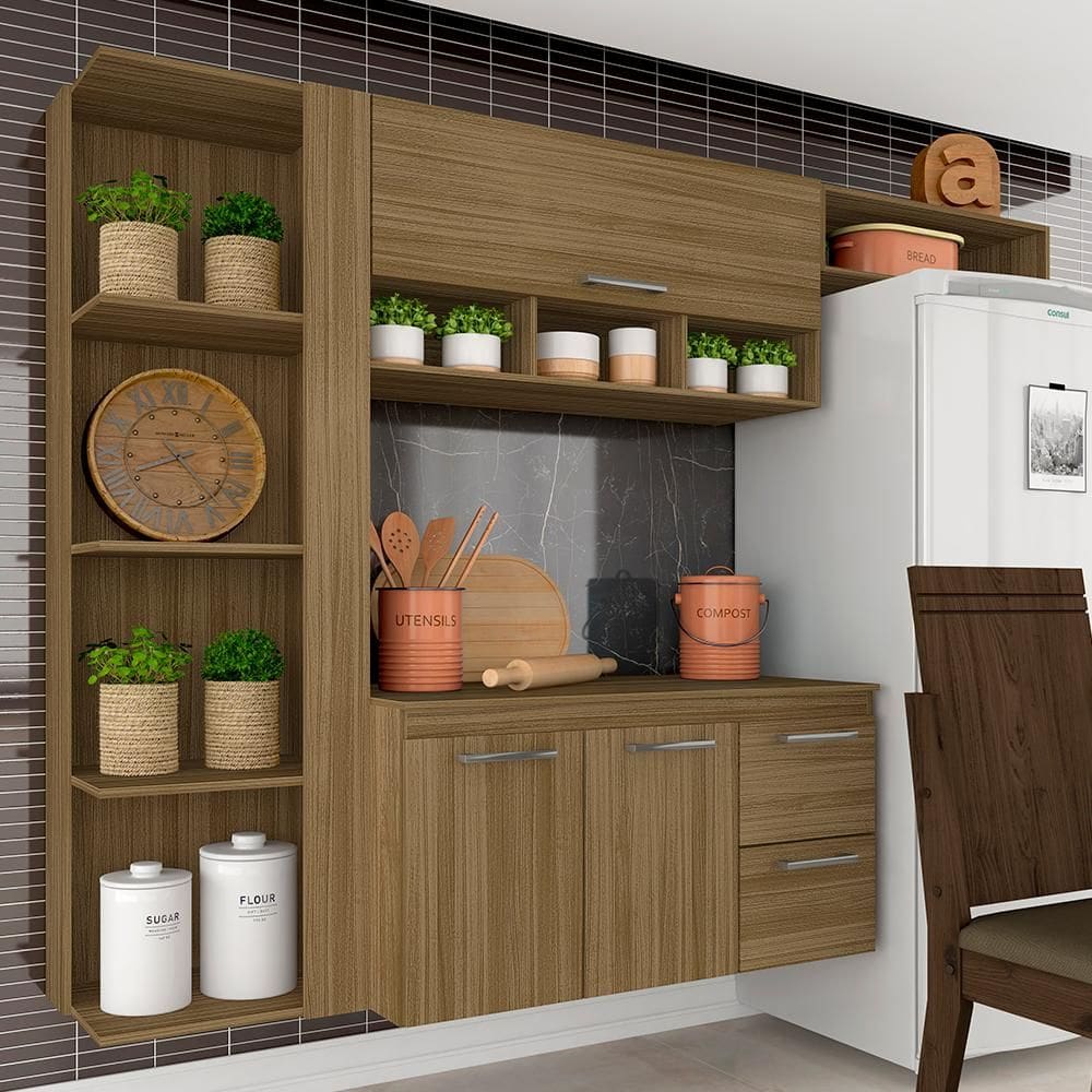 Armário De Cozinha Galicia 4 Pçs 3 Portas Boreal - Móveis Arapongas