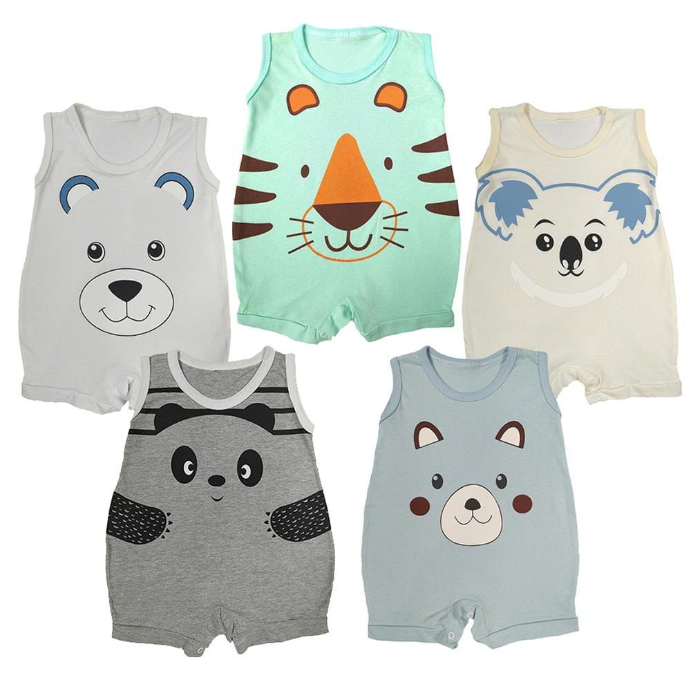 Kit Roupa de Bebê 5 Peças Macacão Regata Banho De Sol Verão