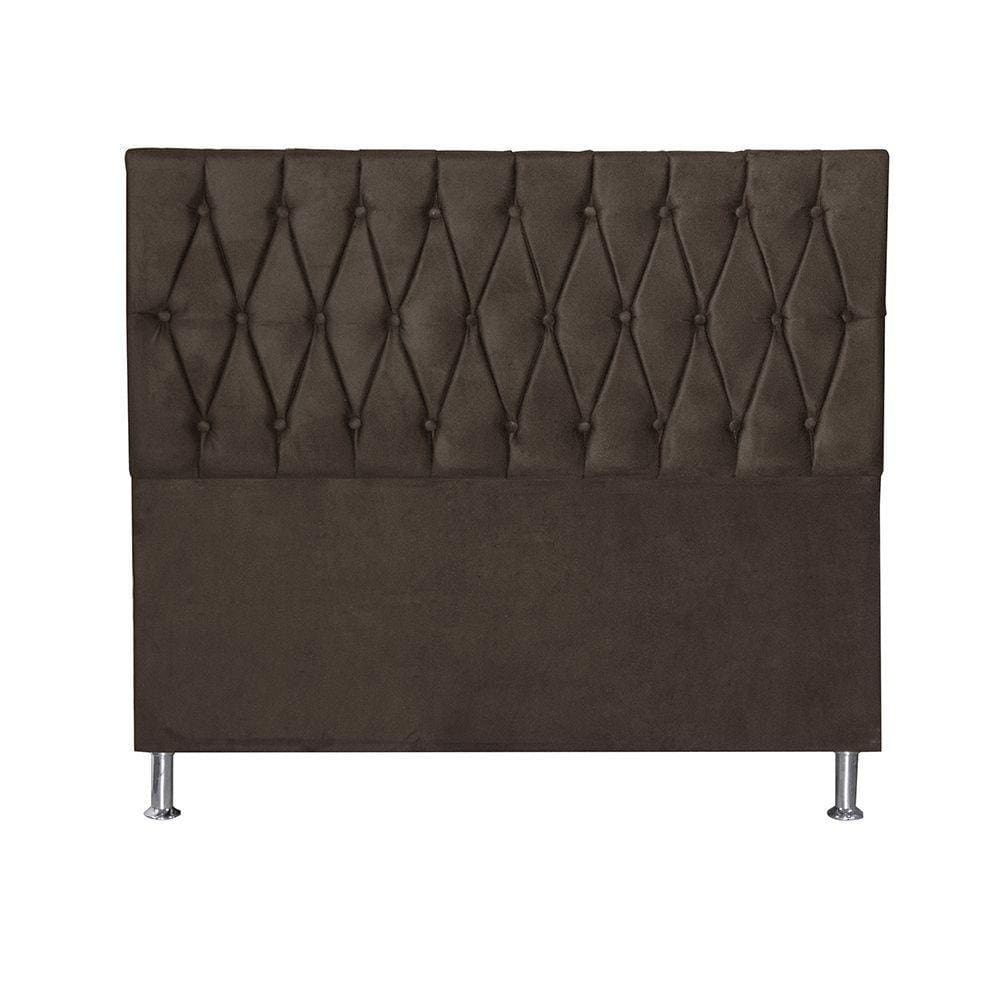 Cabeceira Casal 1,95m Paris Suede Marrom Dal Poz Estofados