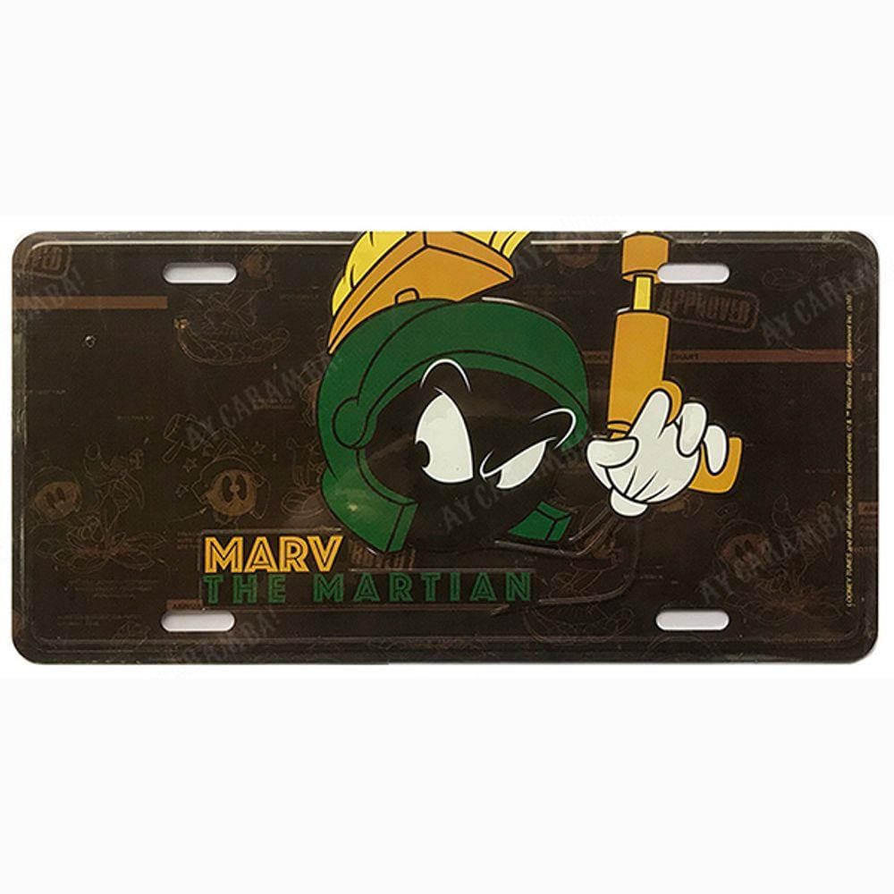 Placa Marv The Martian - Looney Tunes em Metal com Relevo