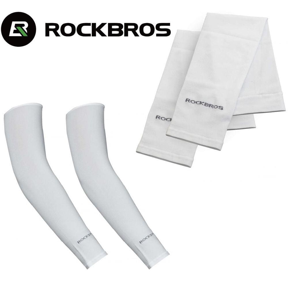 Manguito Branco Esportes Ciclismo Motoqueiro Unissex Proteção UV RockBros