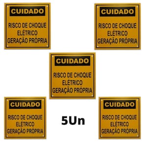 Placa Cuidado - Geração Própria  - Padrão CPFL Tam 13x13 c/ 5un