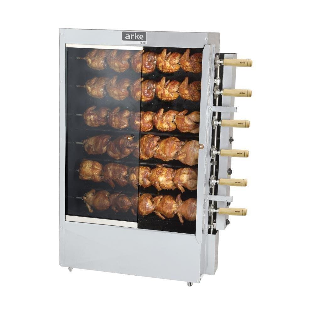 Assador De Frangos A Gás Arke Fg30 Com 6 Espetos Gás Glp - Bivolt