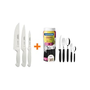 KIT - Faqueiro Premium 3 Peças + 1 Faqueiro 30 Peças Ipanema Preto - Tramontina