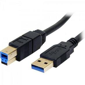 Cabo de Dados Usb 3.0 A Macho X Usb 3.0 B Macho 1,8m Preto