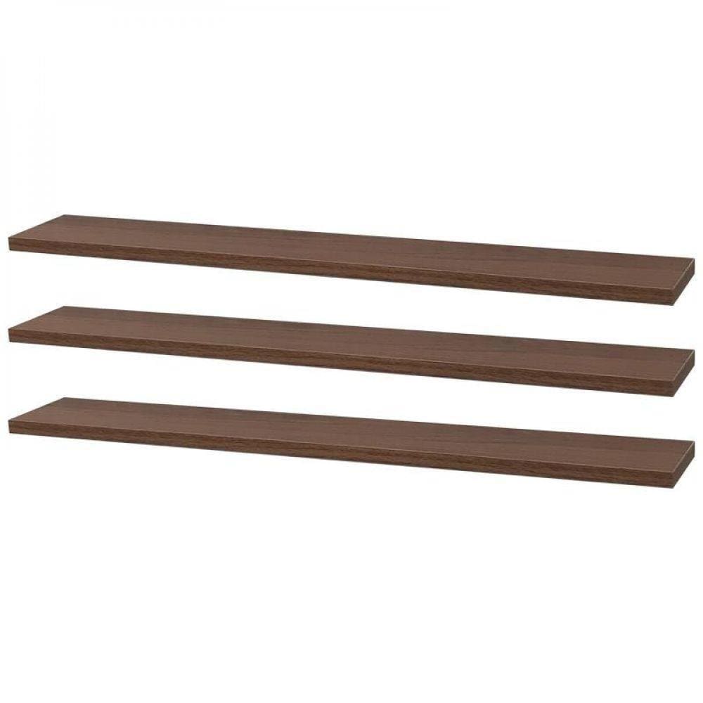 Kit 3 Prateleiras 60 X 15cm Nogal Suporte Invisível