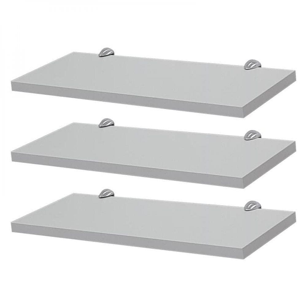 Kit 3 Prateleiras 50 X 15cm Branca com Suporte Tucano