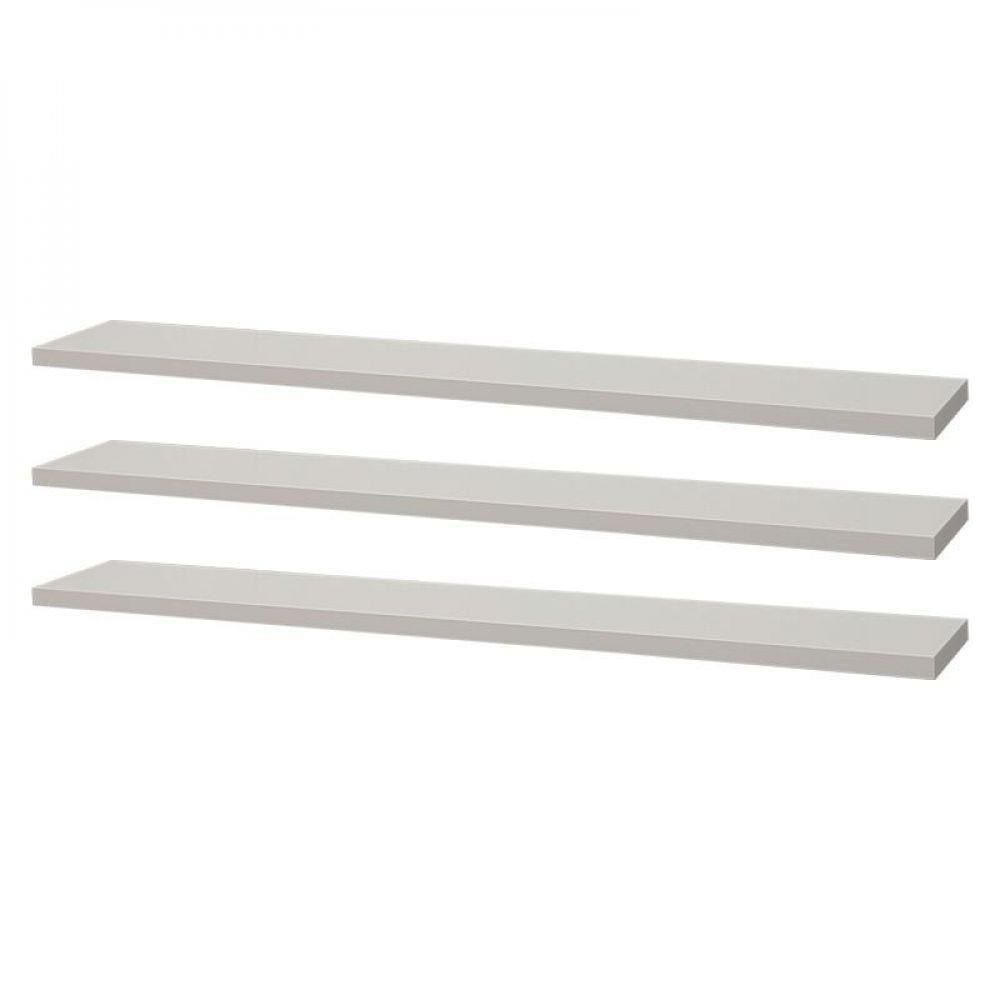 Kit 3 Prateleiras 60 x 10cm Branca Suporte Invisível