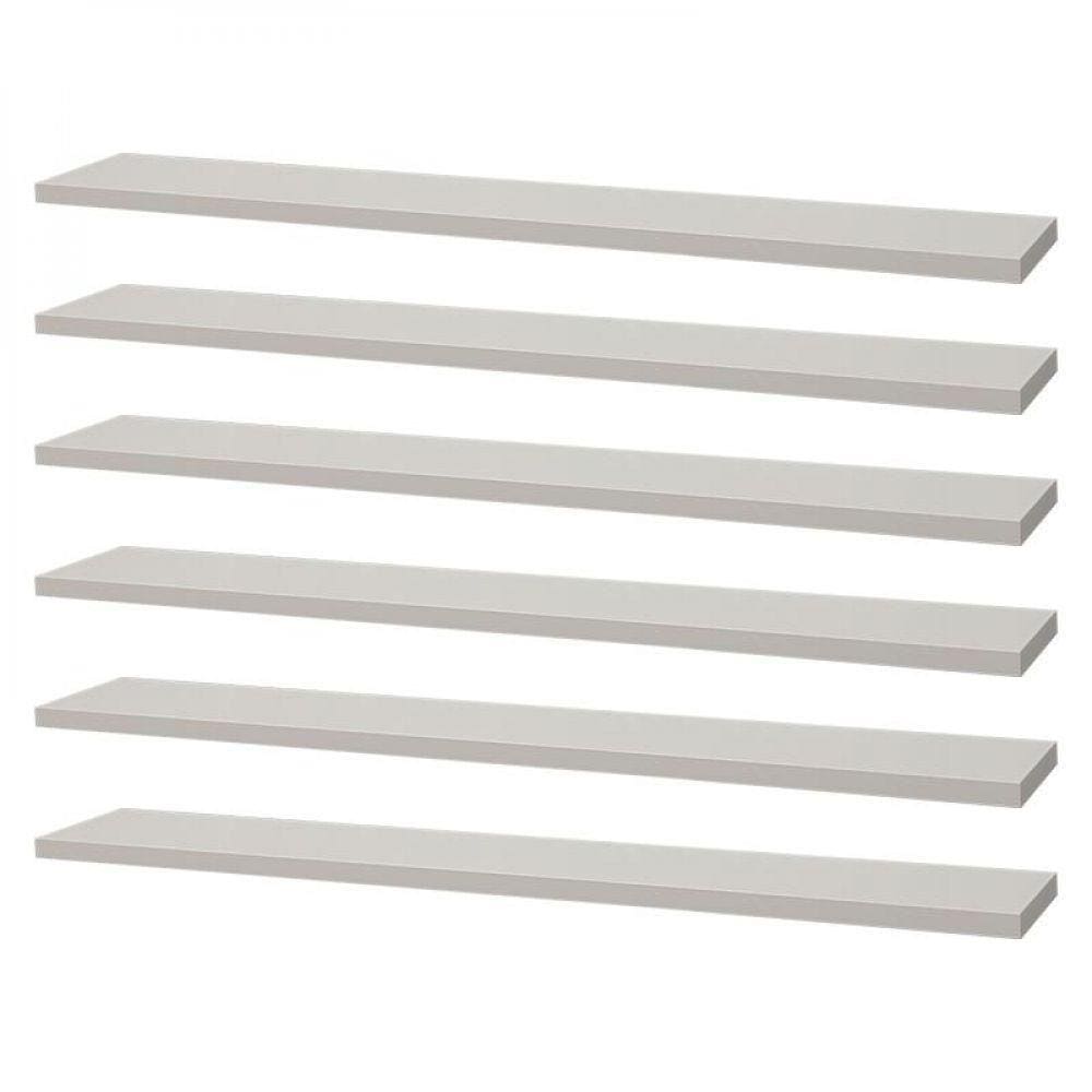 Kit 6 Prateleiras 60 X 10cm Branca Suporte Invisível