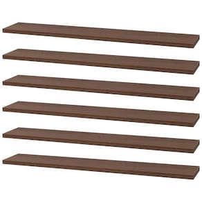Kit 6 Prateleiras 60 X 15cm Nogal Suporte Invisível