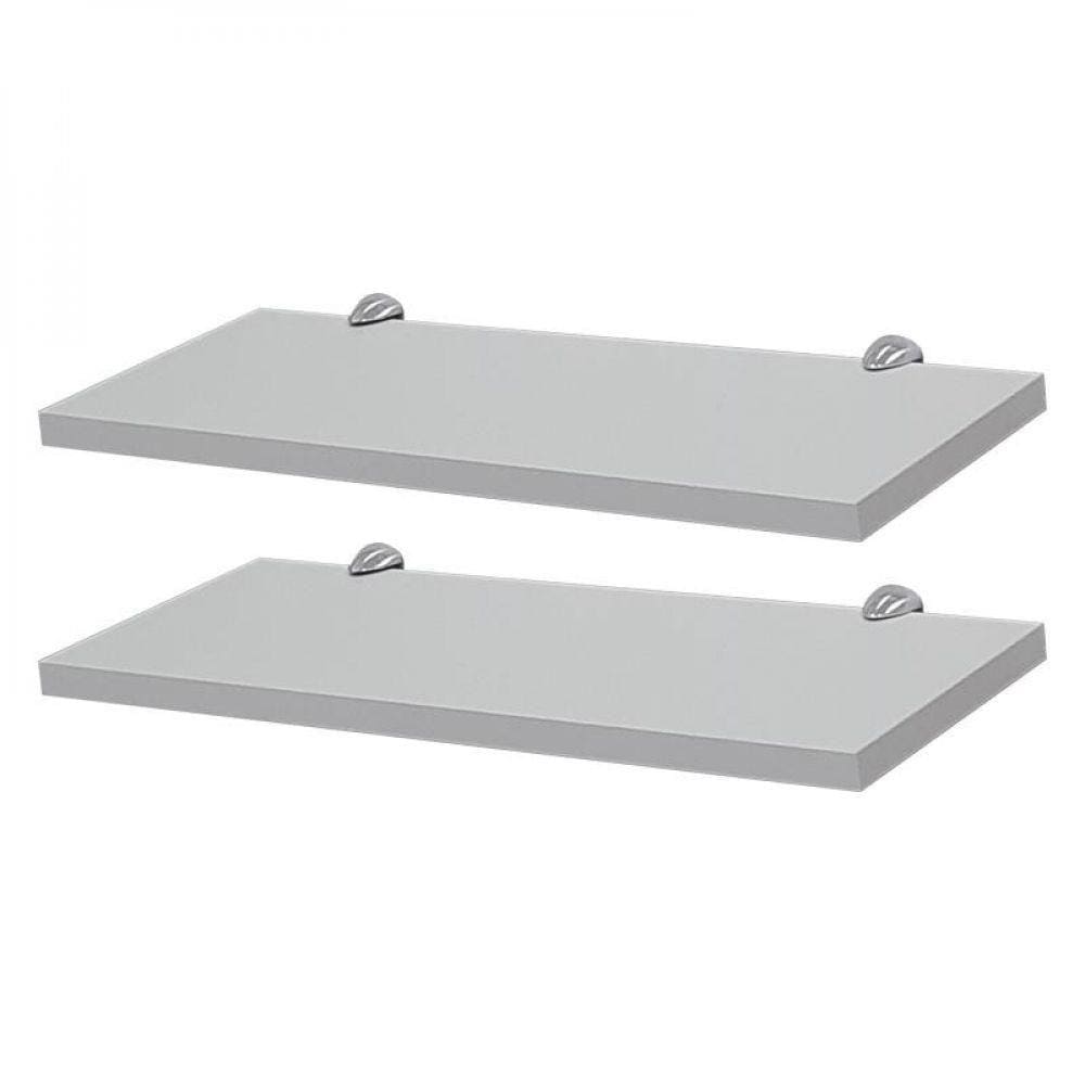 Kit 2 Prateleiras 60 X 15cm Branca Com Suporte Tucano