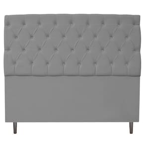 Cabeceira Estofada Liverpool 140 Cm Casal Corano Cinza