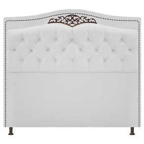 Cabeceira Estofada Yasmim 140 cm Casal Corano Branco