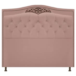 Cabeceira Estofada Yasmim 195cm King Size Suede Rosê