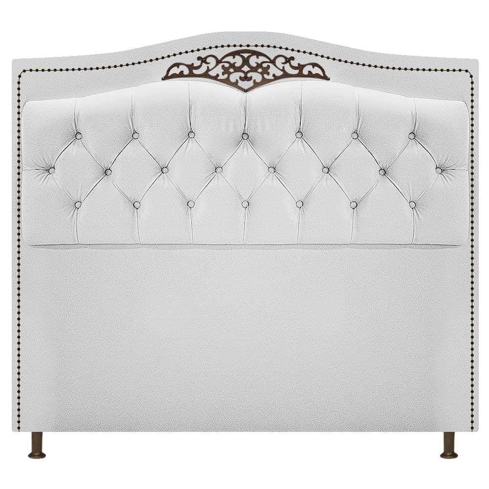 Cabeceira Estofada Yasmim 195cm King Size Suede Branco