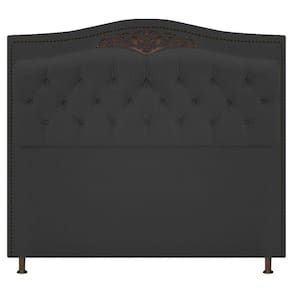 Cabeceira Estofada Yasmim 140 cm Casal Corano Preto
