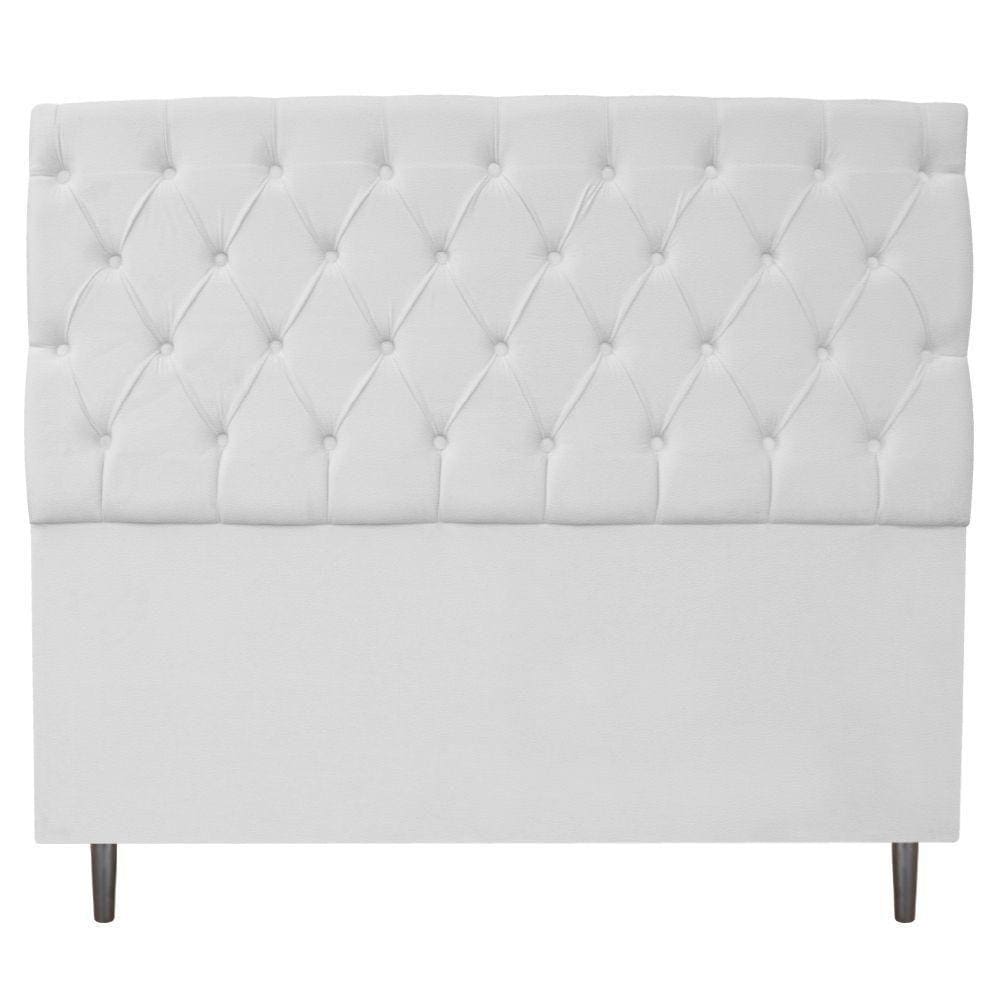 Cabeceira Queen 160 cm Estofada Liverpool Corano Branco