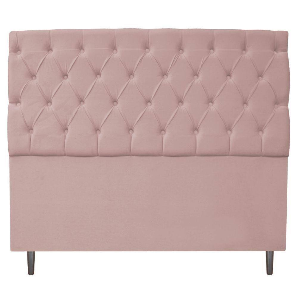 Cabeceira Estofada Liverpool 160cm Queen Suede Rosê