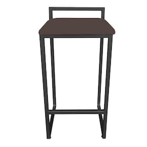 Banqueta Alta Lavínia Suede Base Preto Marrom