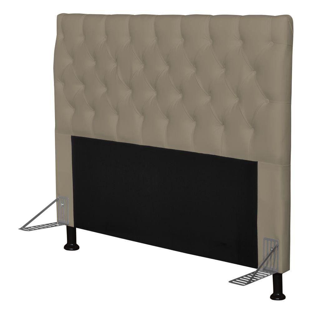 Cabeceira Cama Box Casal 195cm Cristal Corino Areia