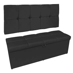Kit Calçadeira e Painel Nina 140 Cm Suede D´rossi Preto