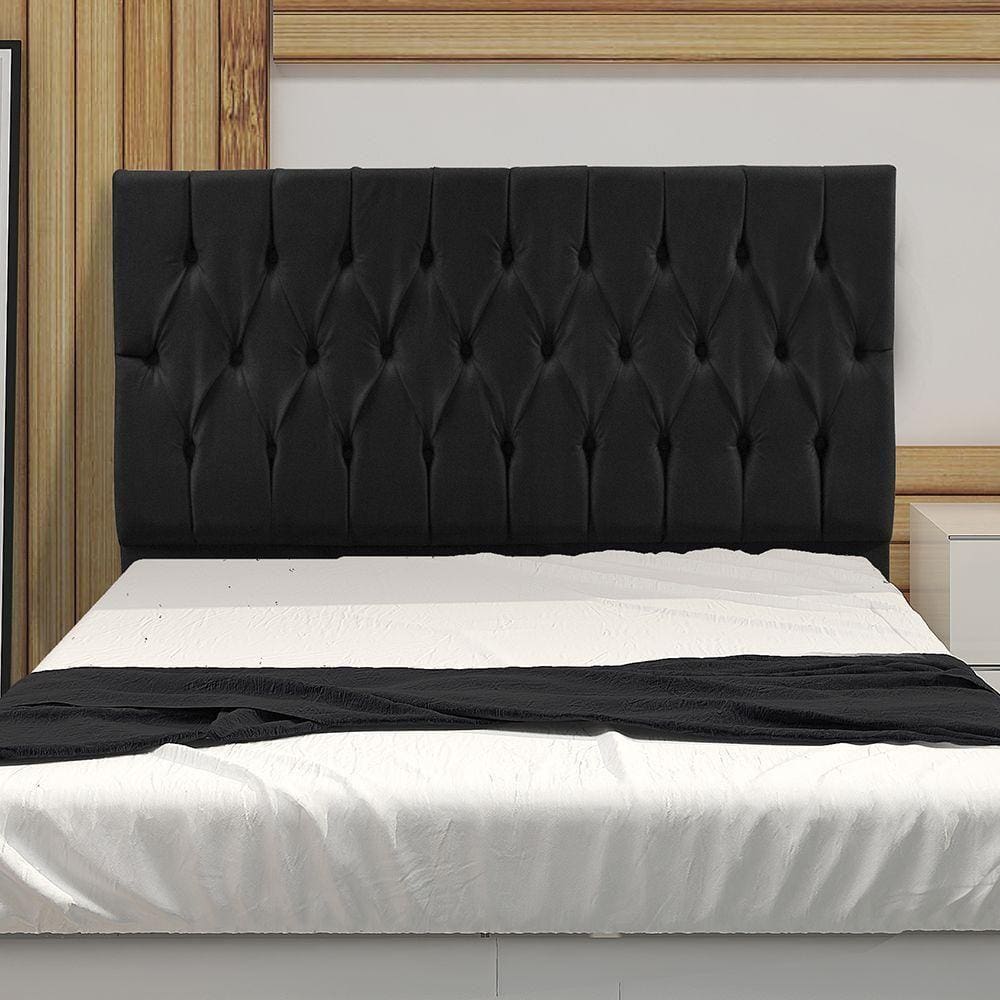 Cabeceira Solteiro 0,90m Madrid Suede Preto Dal Poz