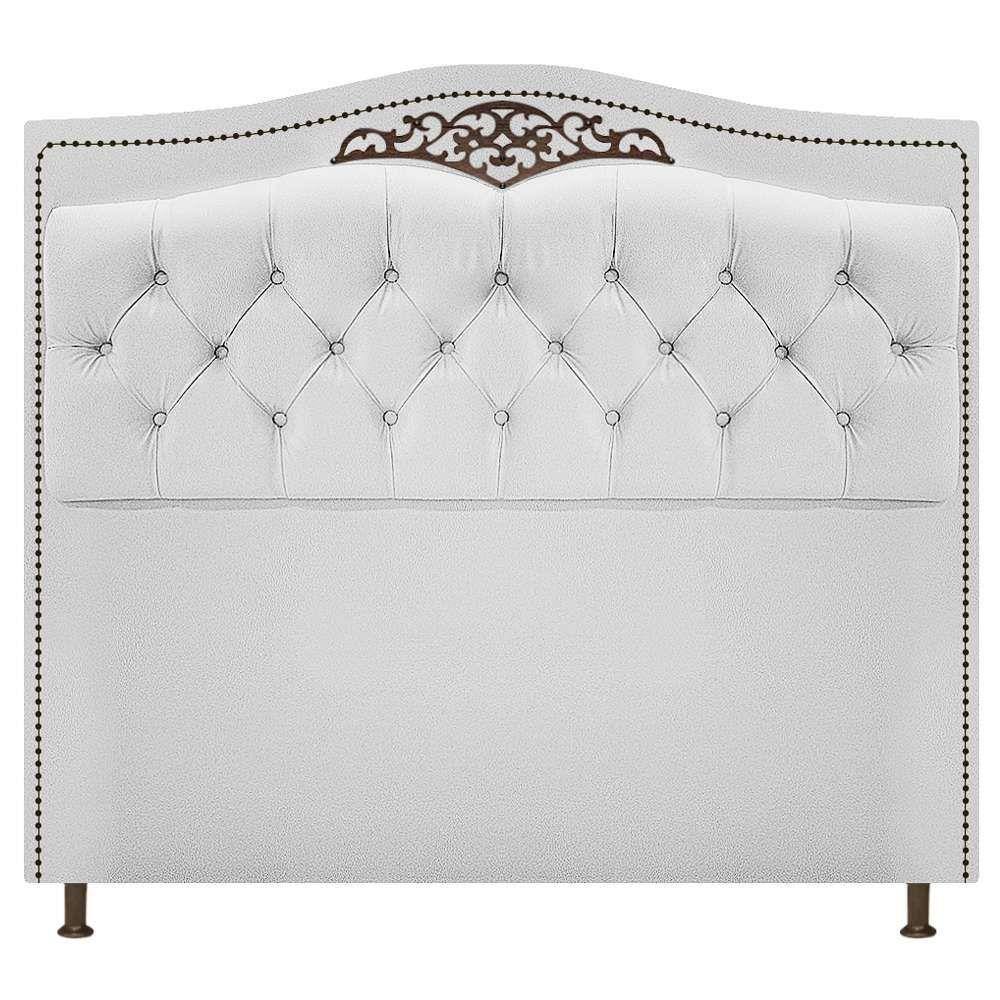 Cabeceira Estofada Yasmim 160 Cm Queen Size Suede Branco