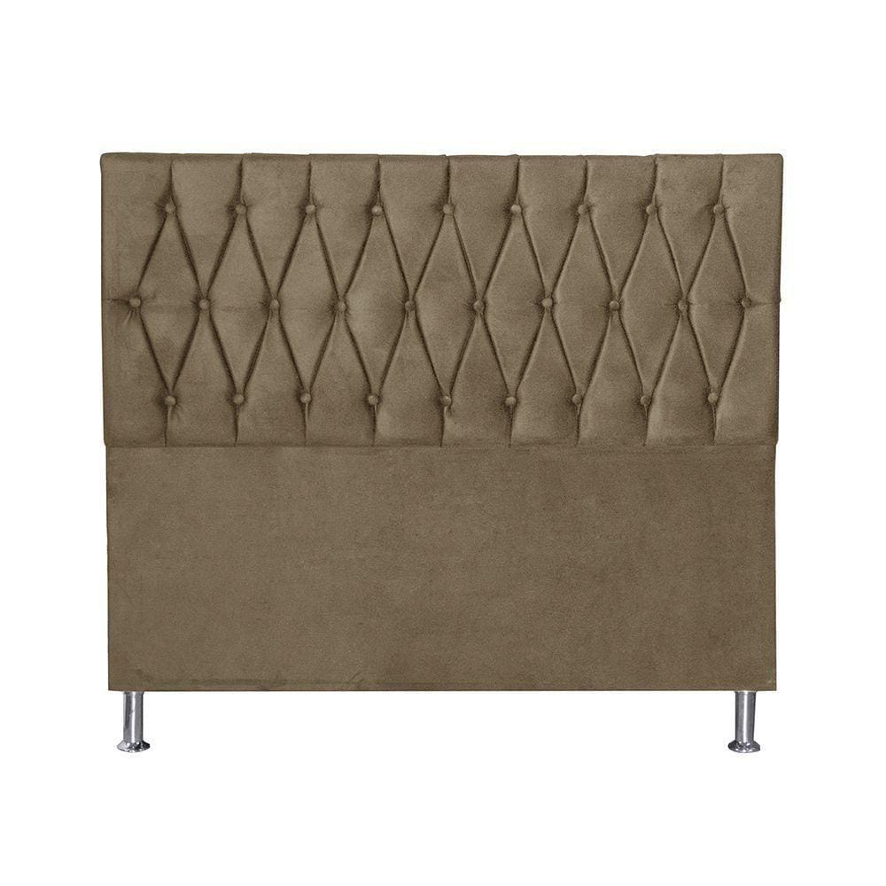 Cabeceira Casal 1,40m Paris Suede Bege Dal Poz Estofados