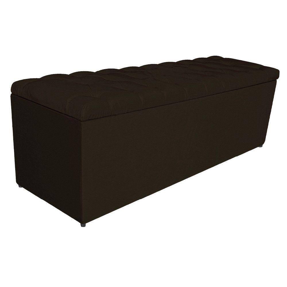 Calçadeira Estofada Liverpool 195cm King Size Corano Marrom