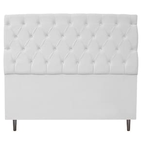 Cabeceira Estofada Liverpool 140 cm Casal Corano Branco