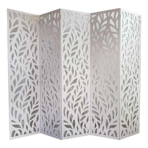 Biombo 5 Folhas 215X180cm Mdf Modelo 27 Branco Vazado