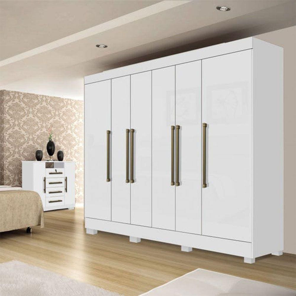 Guarda Roupa Casal Londres 6 Portas 4 Gavetas Imop