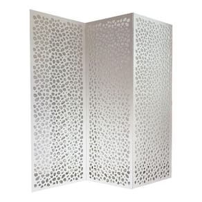 Biombo 3 Folhas 129X180cm Mdf Modelo 22 Branco Vazado