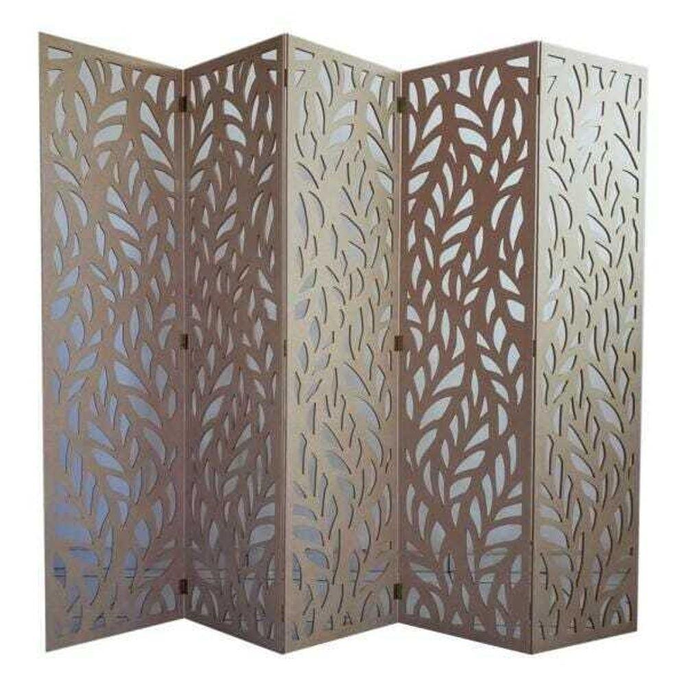 Biombo 5 Folhas 215X180cm Mdf Modelo 27 Cru Vazado